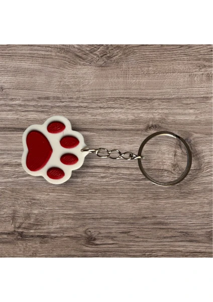3D Baskı Kedi Patisi Anahtarlık – Sevimli Pati Tasarımlı Dekoratif Anahtarlık