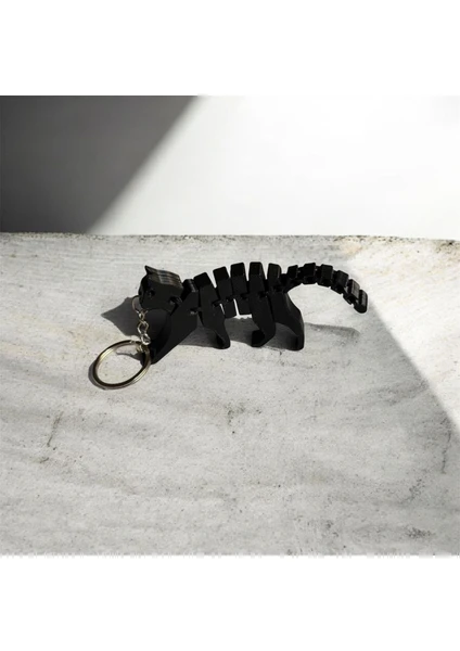 3D Baskı Esnek Kedi İskeleti Anahtarlık – Hareketli Fidget Anahtarlık
