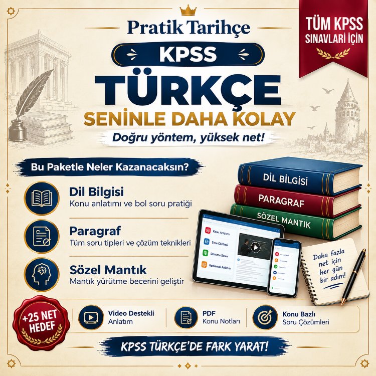 KPSS Türkçe Konu Anlatımı Kamp + 500 Çözümlü Soru