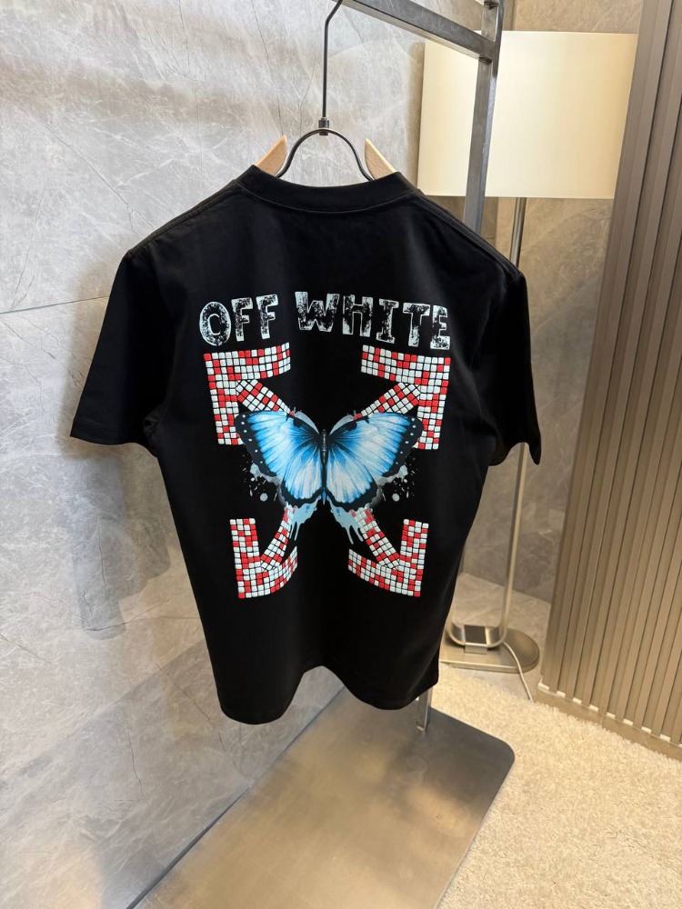 Off-White Logo Baskılı Unisex Tişört (Siyah / Beyaz)