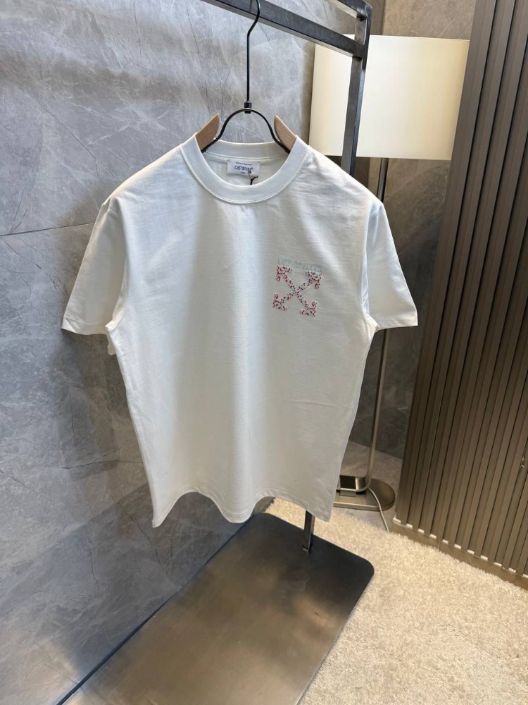 Off-White Logo Baskılı Unisex Tişört (Siyah / Beyaz)