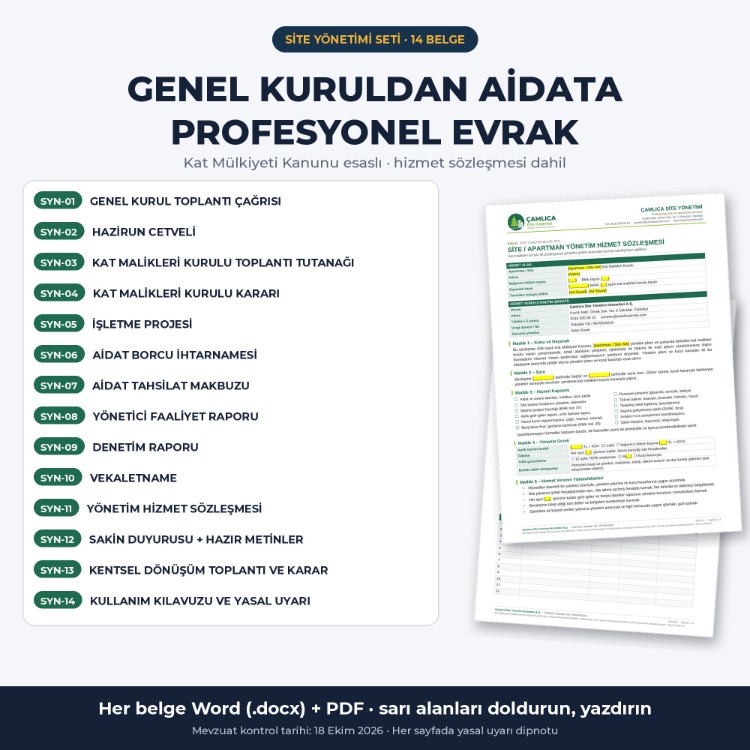 Logolu Kurumsal Belge Paketi – Emlak Ofisi & Site Yönetimi – Firmanıza Özel 29 Belge