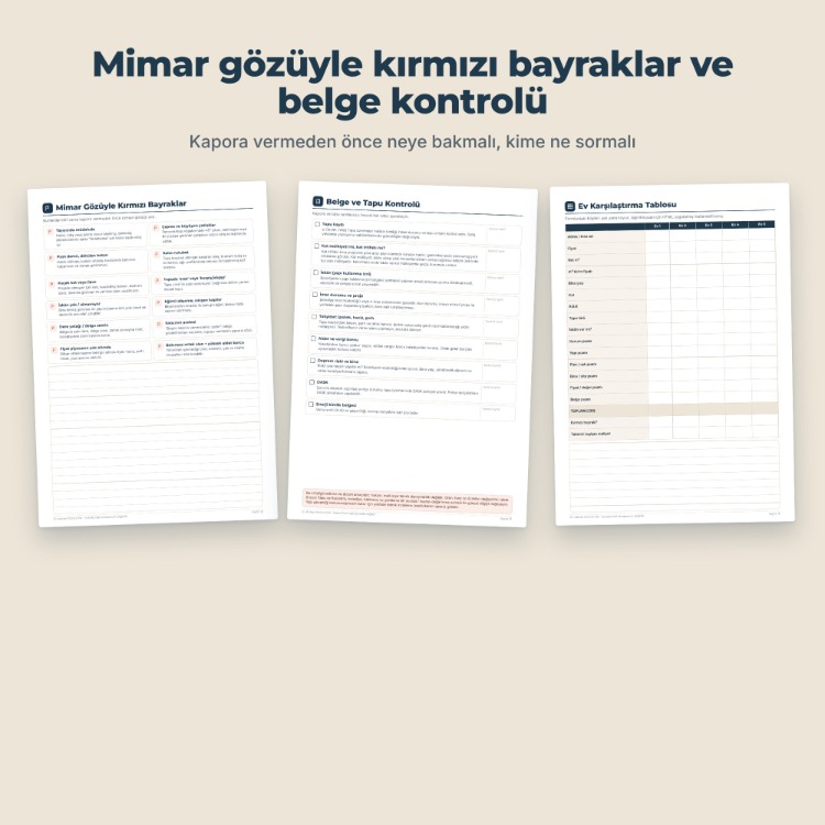 Ev Alırken Kontrol Kiti | Mimar Hazırladı | PDF + Offline Uygulama