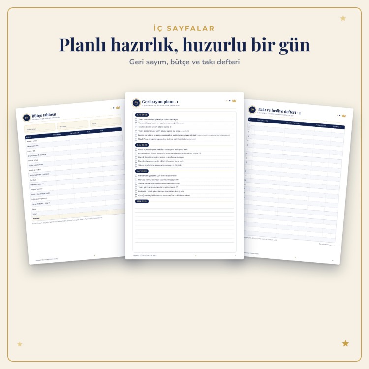 Sünnet Düğünü Planlayıcı - Yazdırılabilir PDF + Davetli, Bütçe, Takı Takibi