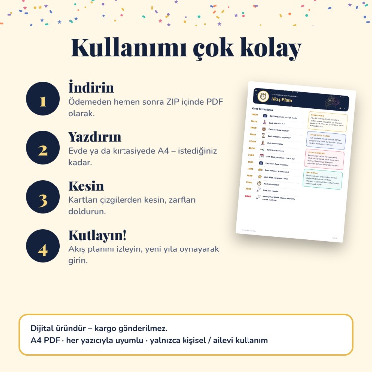 Yılbaşı Aile Oyunları – Tombala, Bilgi Yarışması, 8 Yazdırılabilir Oyun PDF