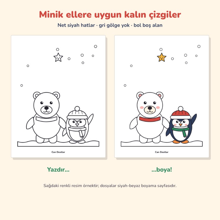 Yılbaşı Boyama Sayfaları – 30 Sayfa (3–8 Yaş) PDF