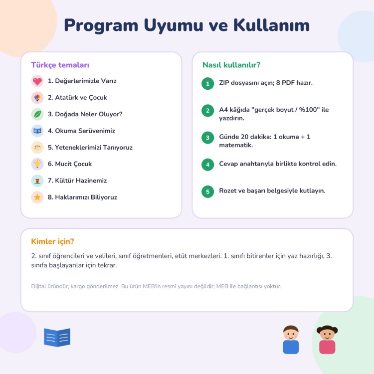2. Sınıf Türkçe & Matematik Etkinlik Paketi (188 Sayfa PDF)