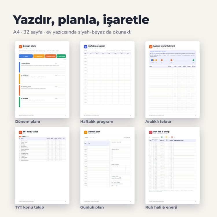 YKS 2027 Çalışma Planlayıcı & Konu Takip – Offline Uygulama + PDF