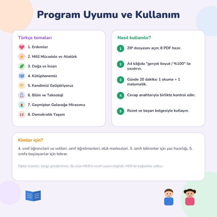 4. Sınıf Türkçe & Matematik Etkinlik Paketi (167 Sayfa PDF)