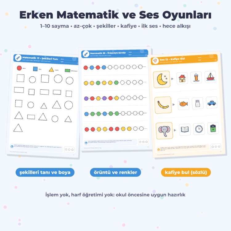 Okula Hazırlık Etkinlik Paketi 5–6 Yaş – Çizgi, Görsel Algı, Erken Matematik (125 s.)