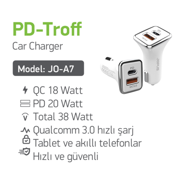 Simex Rolendo Bluetooth Kulaklik & Jopus Troff Usb / Pd Araç Şarj Başlığı 20w 2 li Set