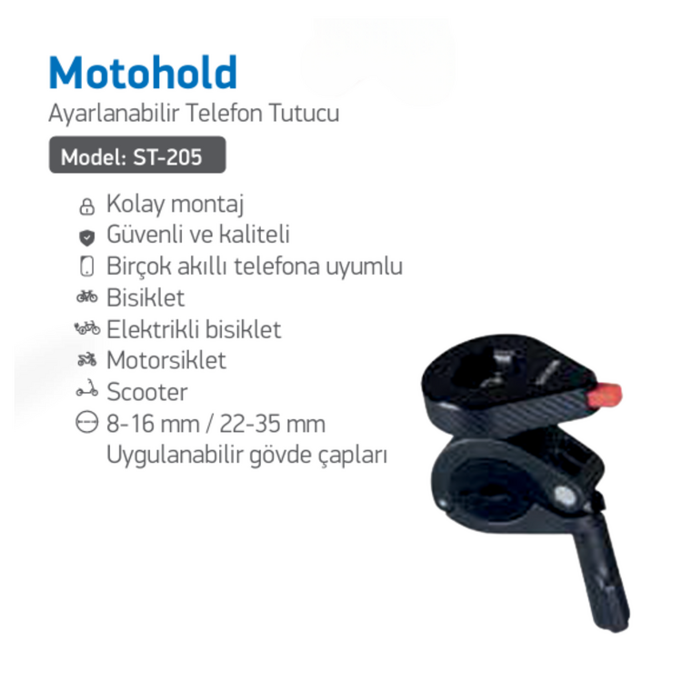 Simex Motosiklet Telefon Tutucu Motohold st-205