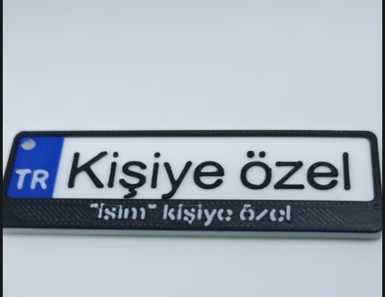 Kişiye Özel Plaka Anahtarlık – 3D Baskı Özel Tasarım