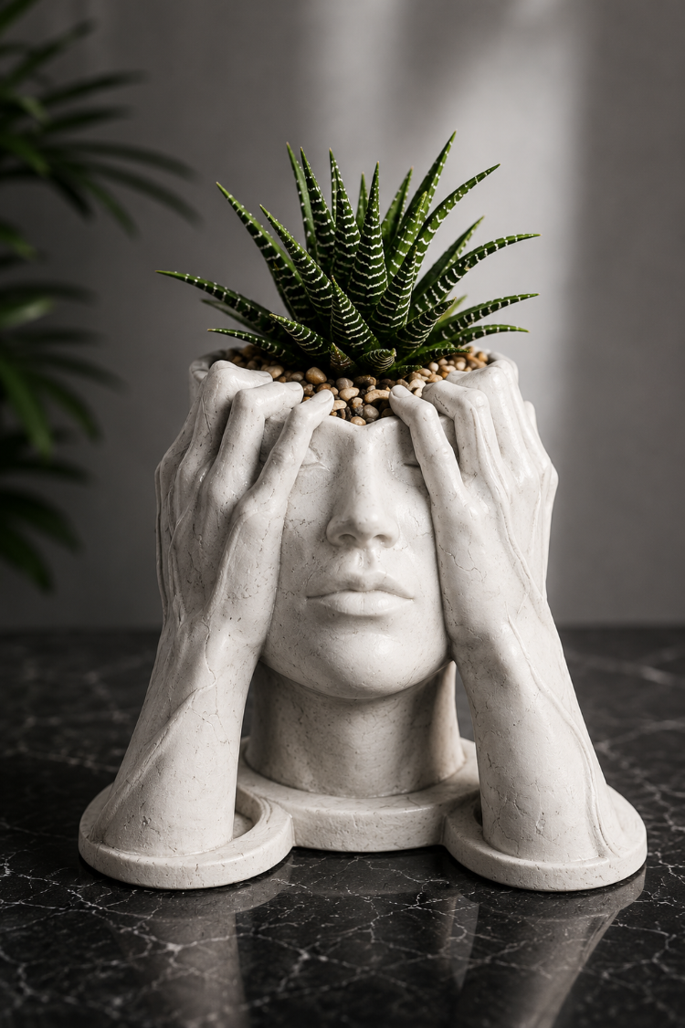Woman Head Saksı