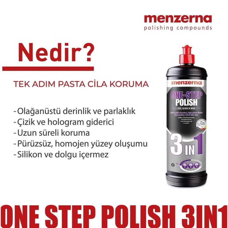  MENZERNA One-Step Polish 3in1 Tek Adım Pasta Cila Koruma - 1 lt 
