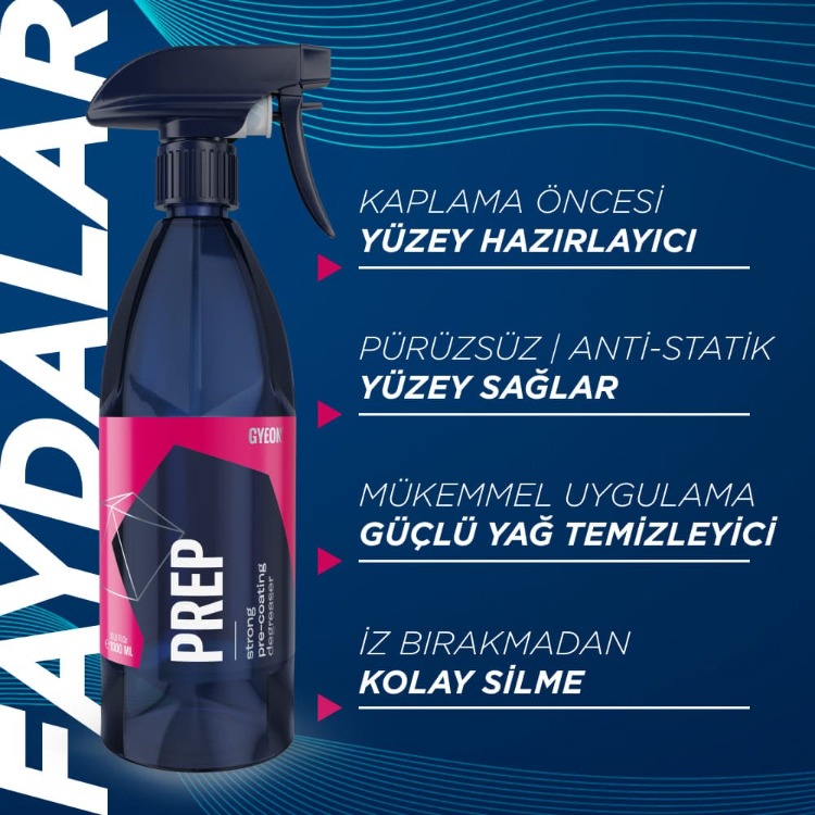 GYEON QM Prep Seramik PPF Folyo Kaplama Öncesi Yüzey Hazırlayıcı ve Temizleyici – 1000 ml