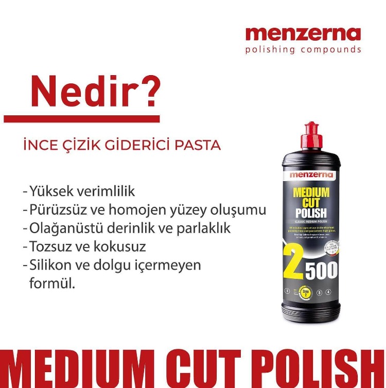 MENZERNA 2500 İnce Çizik Giderici Pasta – 1 lt