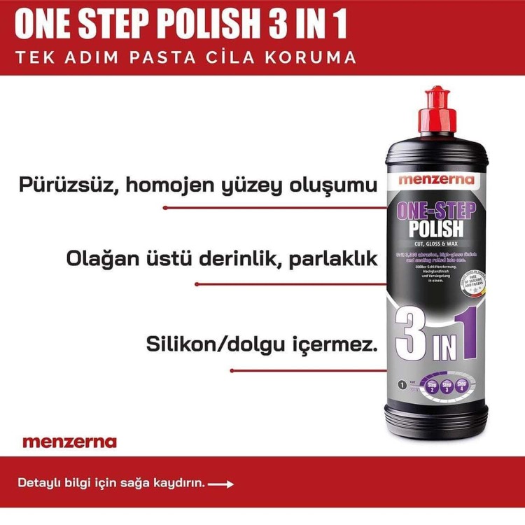  MENZERNA One-Step Polish 3in1 Tek Adım Pasta Cila Koruma - 1 lt 