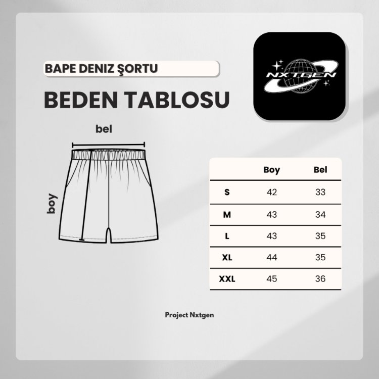 Bape Siyah Deniz Şortu