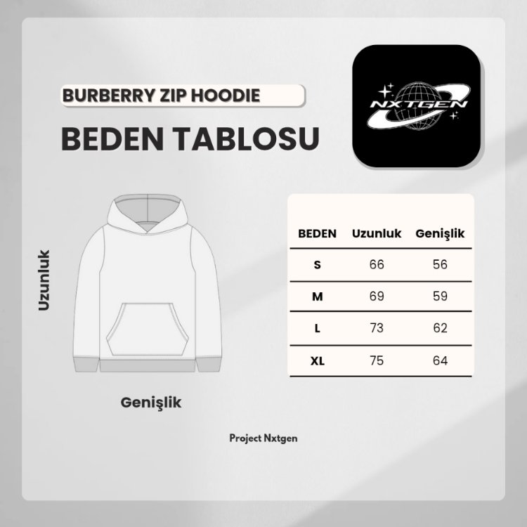 Gri Zip Hoodie