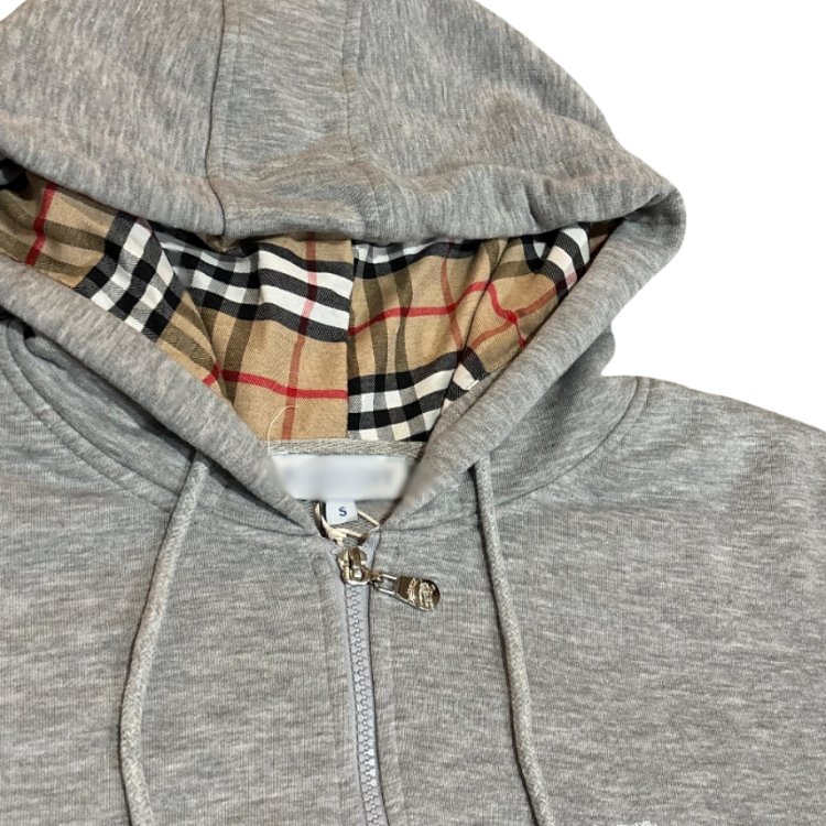 Gri Zip Hoodie