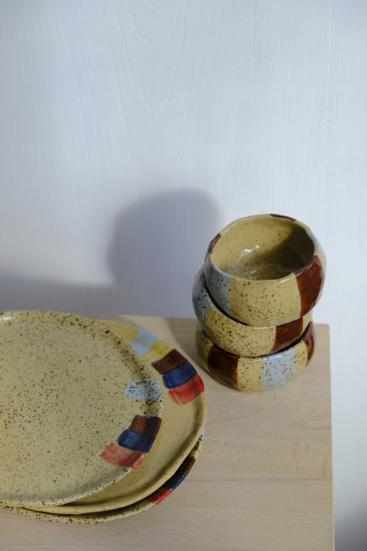 Benekli stoneware tabak