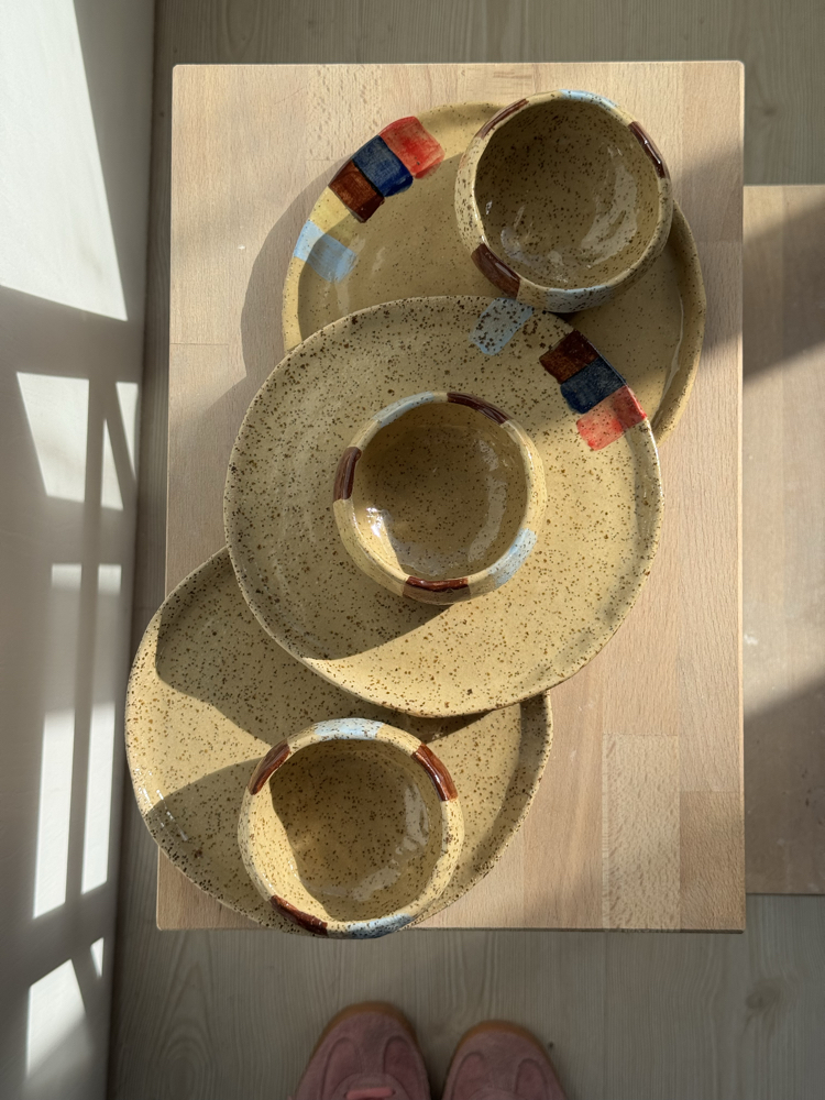 Benekli stoneware tabak