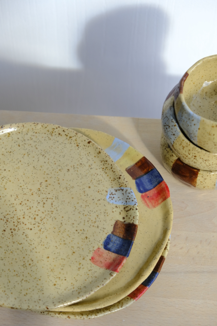 Benekli stoneware tabak