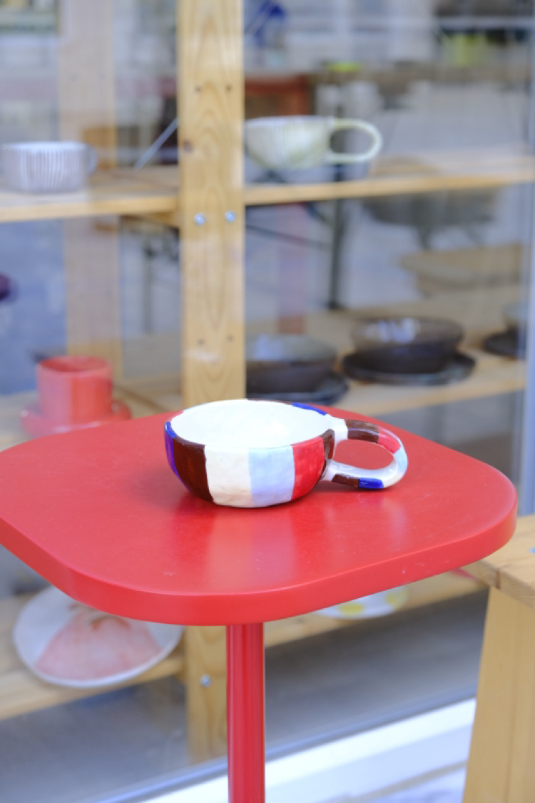 Stoneware çizgili mug