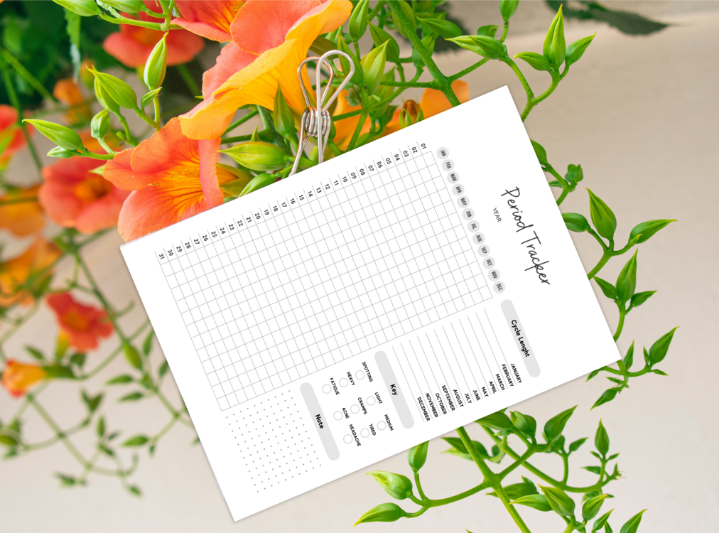 09-PERIOD TRACKER PRINTABLE, Minimal Planner, Undated Printable Planner, Instant download