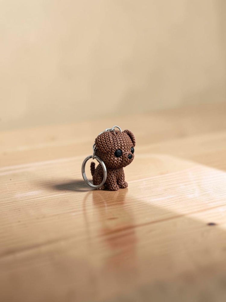Örgü Dokulu Köpek Anahtarlık 3D Baskı PLA