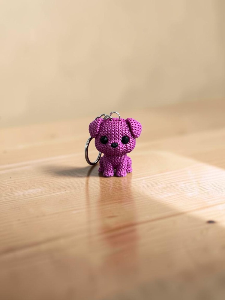 Örgü Dokulu Köpek Anahtarlık 3D Baskı PLA