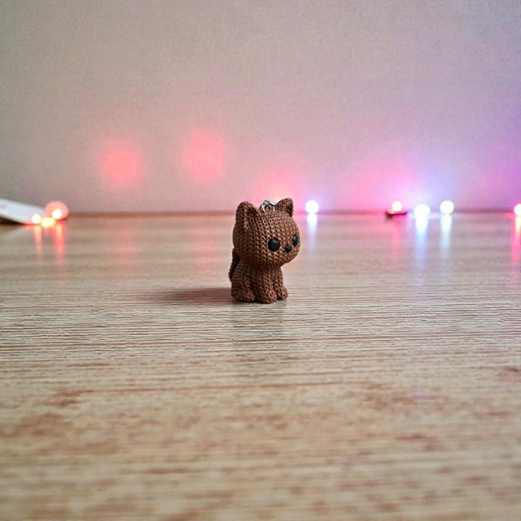 Örgü Dokulu Kedi Anahtarlık 3D Baskı PLA