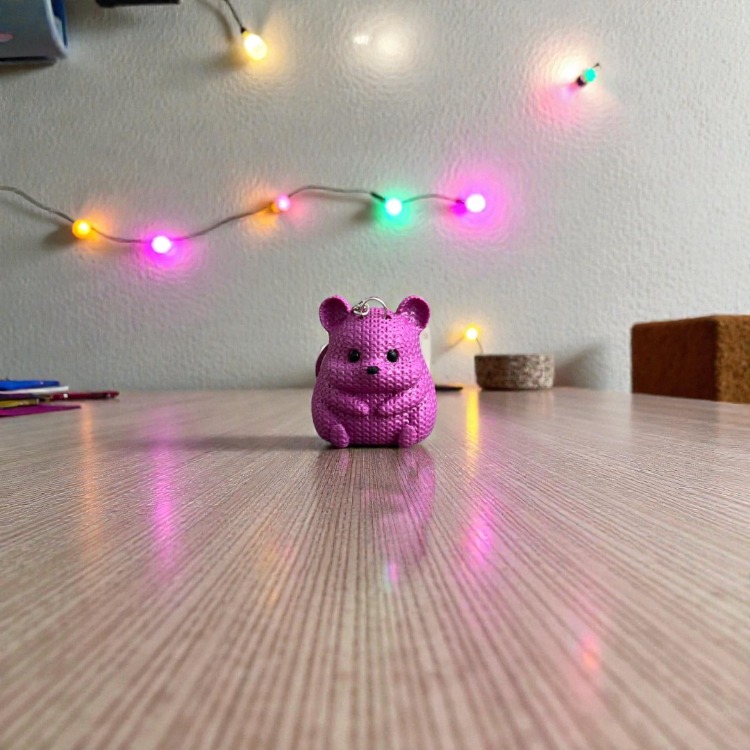 Örgü Dokulu Hamster Anahtarlık 3D Baskı PLA