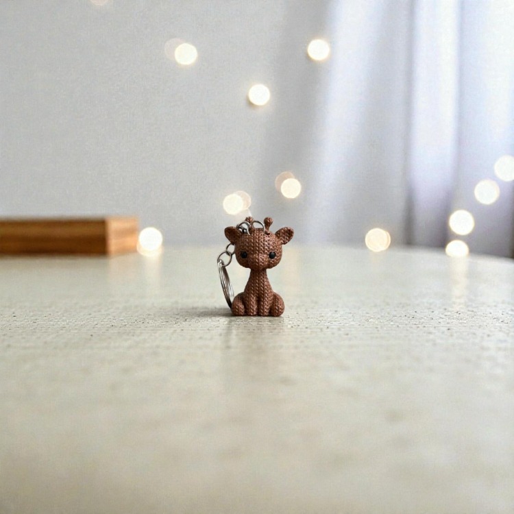 Örgü Dokulu Zürafa Anahtarlık 3D Baskı PLA