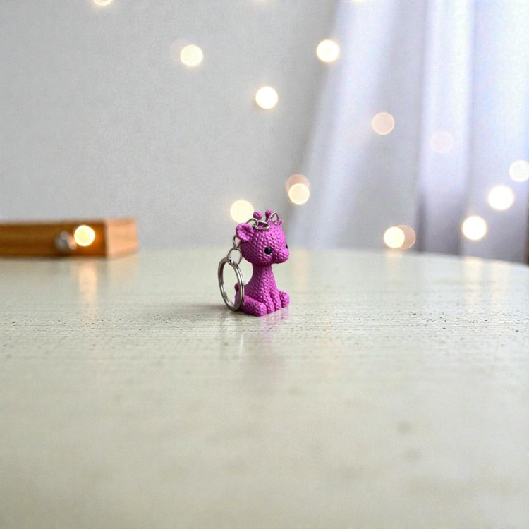 Örgü Dokulu Zürafa Anahtarlık 3D Baskı PLA