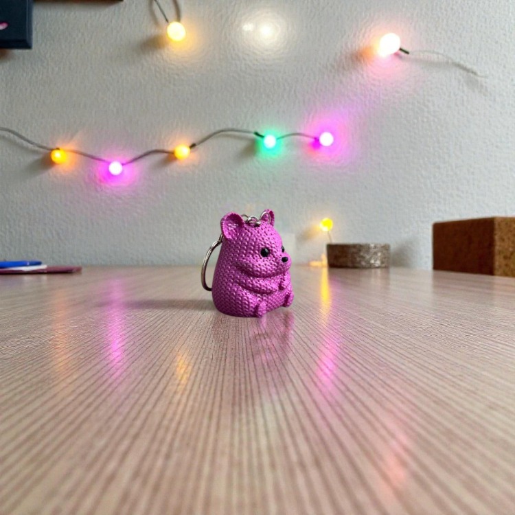 Örgü Dokulu Hamster Anahtarlık 3D Baskı PLA