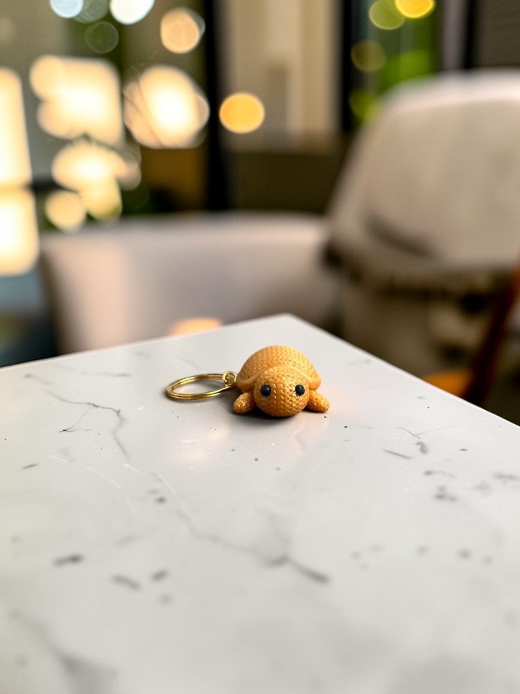 Örgü Dokulu Kaplumbağa Anahtarlık 3D Baskı PLA