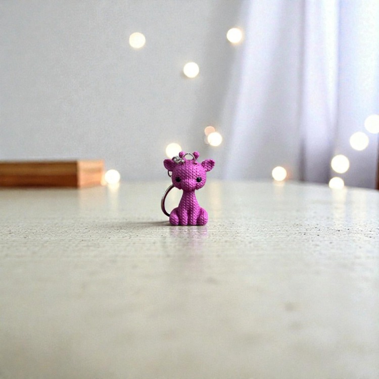 Örgü Dokulu Zürafa Anahtarlık 3D Baskı PLA