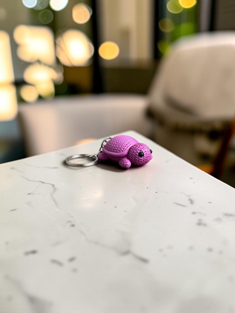 Örgü Dokulu Kaplumbağa Anahtarlık 3D Baskı PLA