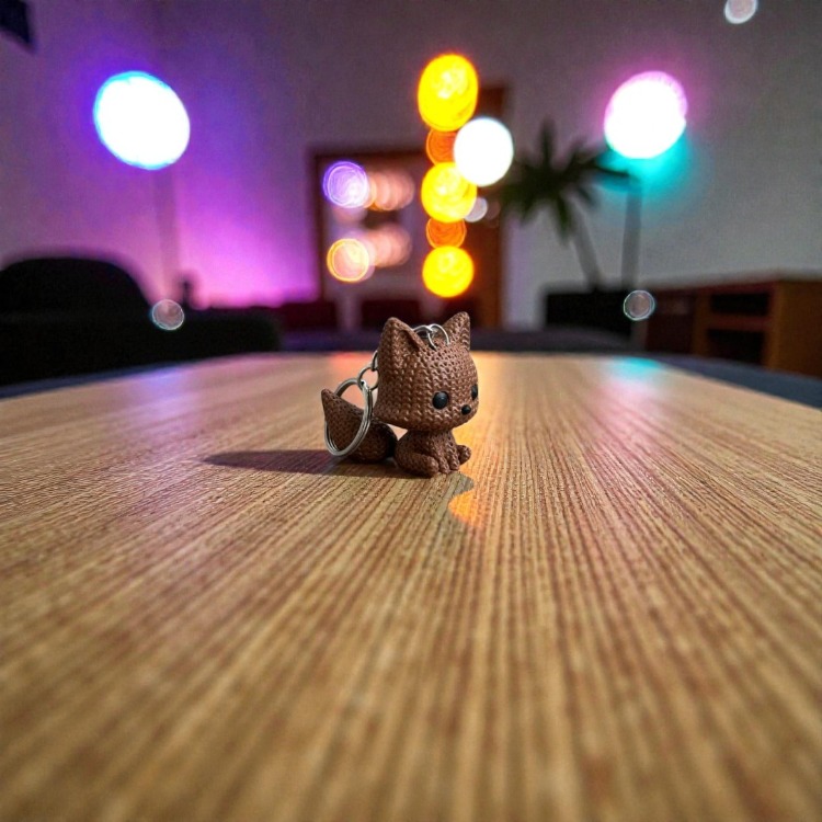 Örgü Dokulu Tilki Anahtarlık 3D Baskı PLA