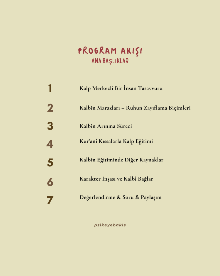 KAYIT- Kalbin Terbiyesi ve İnsanın Manevî İnşası Eğitimi