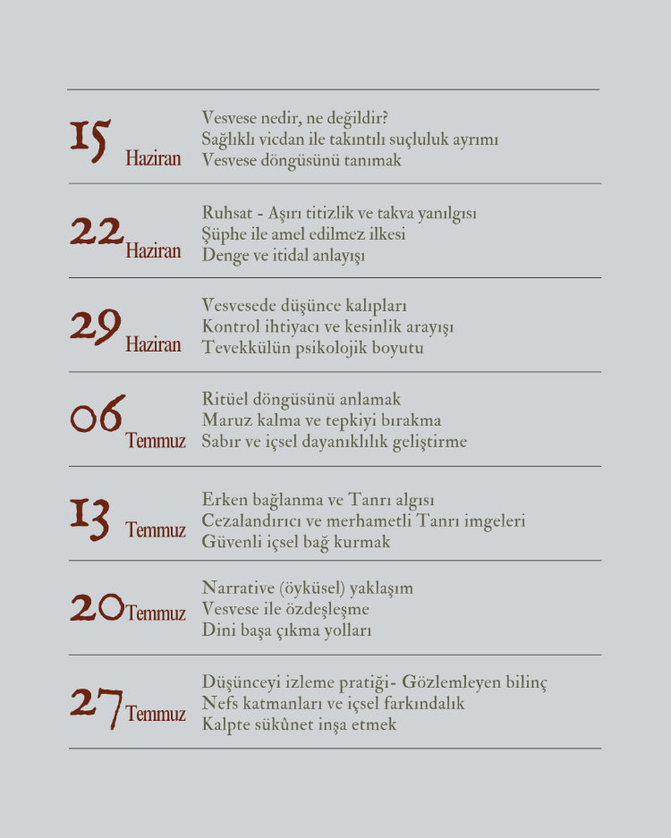 KAYIT - Vesvese ile Bütüncül Çalışma Programı