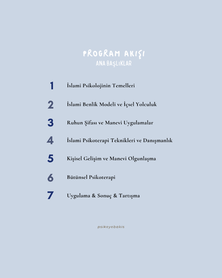 DERS KAYDI- Manevi Psikoterapi & İslami Psikoloji Eğitimi