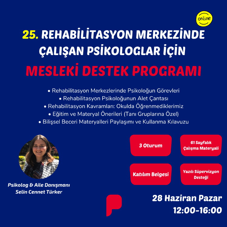 25. Rehabilitasyon Merkezinde Çalışan Psikologlar için Mesleki Destek Programı