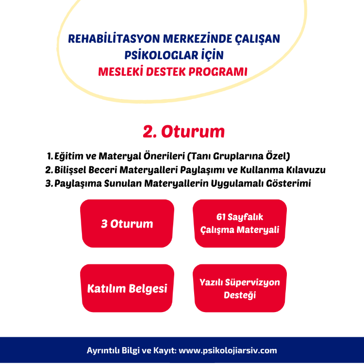 25. Rehabilitasyon Merkezinde Çalışan Psikologlar için Mesleki Destek Programı