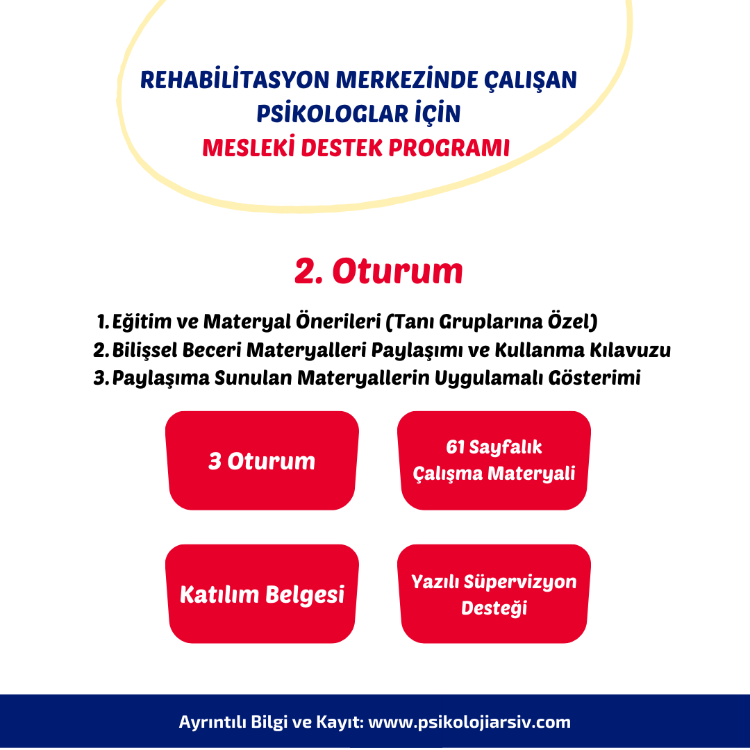 24. Rehabilitasyon Merkezinde Çalışan Psikologlar için Mesleki Destek Programı