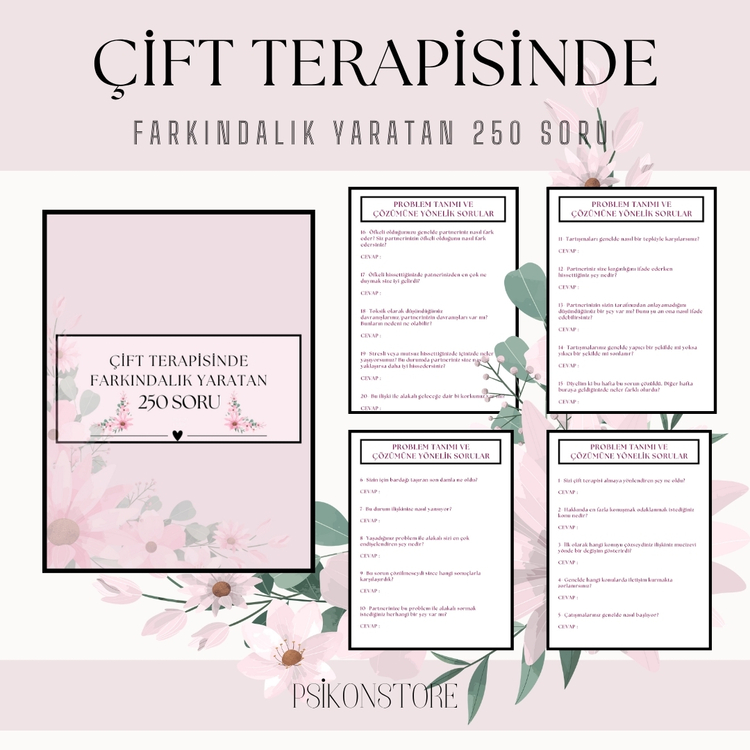 ÇİFT TERAPİSİNDE 250 TERAPÖTİK SORU