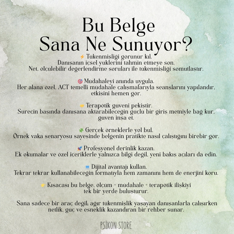 TÜKENMİŞLİK KENDİNLE TEKRAR BAĞ KUR (DİJİTAL BELGE)
