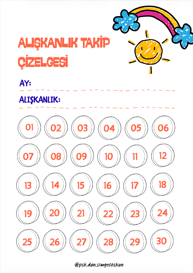 5–12 Yaş Alışkanlık Takip Çizelgesi | Yazdırılabilir PDF | Dijital İndirme